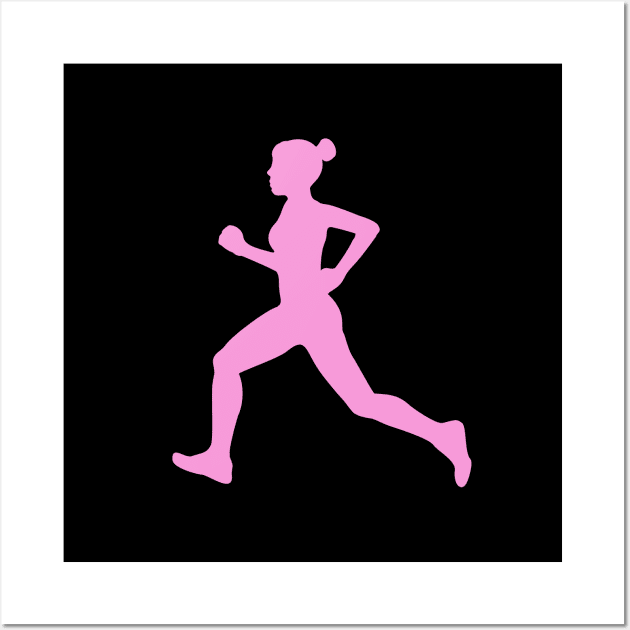 Pink Running Girl Wall Art by XOOXOO